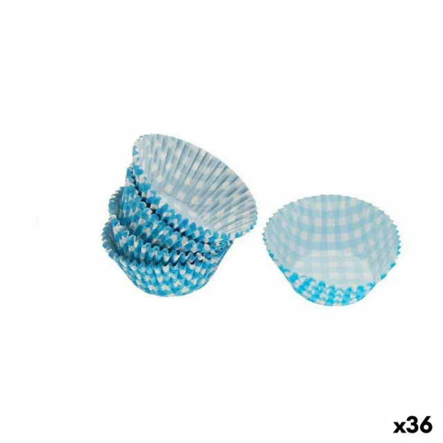 Set de Moldes de Repostería Wooow Desechable Azul [36 Unidades] [50 pcs]