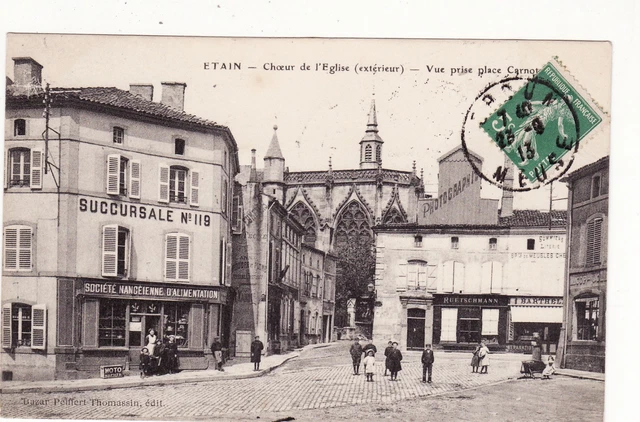 CPA 55 ETAIN Chœur de l'Eglise (extérieur) Vue prise place Carnot