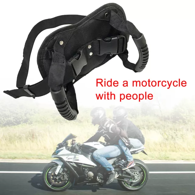 Motorcycle Safety Grip Belt Pillion Lover Passenger Grab Handle Waist Seat Strap