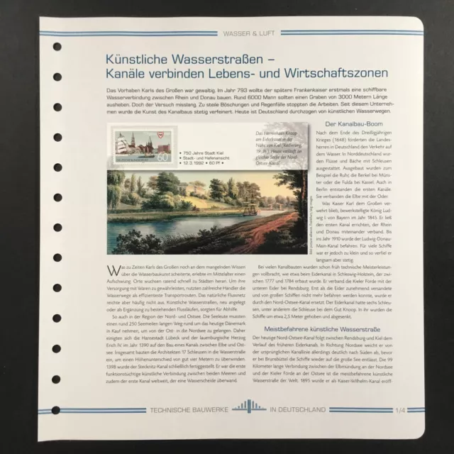 Deutsche Post Edition "Technische Bauwerke" Kanäle Kanal Schiffe Main-Donau