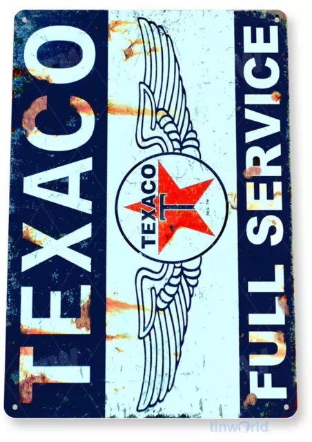 Texaco Gas Oil Sign, Station, Garage, Auto Shop, Retro Rustic Tin Sign A744