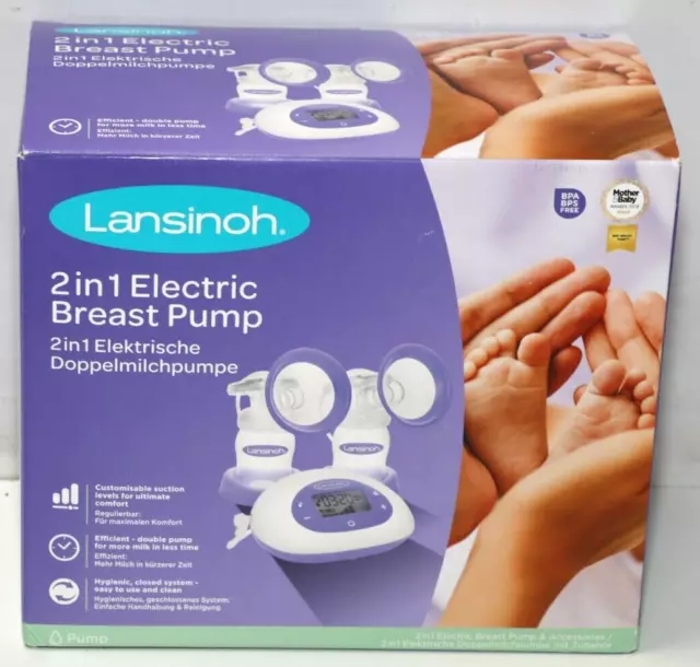 Lansinoh Milchpumpe 2-in-1 Doppel-Milchpumpe Stillmilch-Milchpumpe, lila