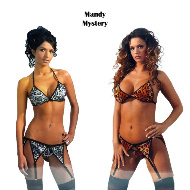 2 Set di Sexy Intimo Donna Leopardato Mandy Mystery Reggiseno e Mutanda L/XL