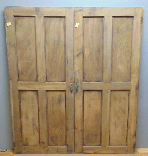 Pair Pine Victorian Alcove Cupboard Doors ref 94D