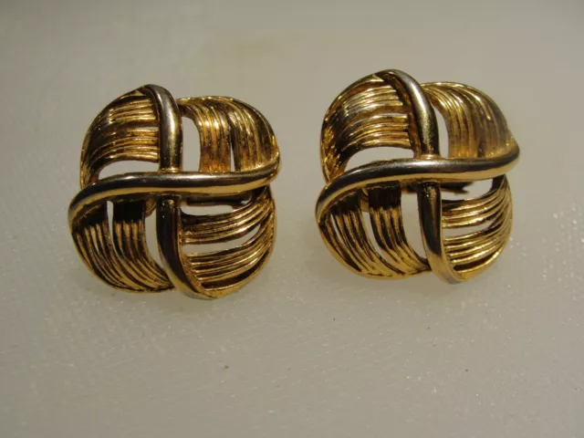 Vintage Napier Gold-Tone Earrings, Clip-On