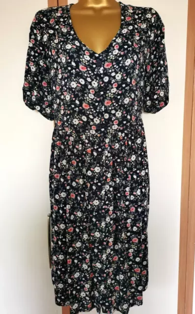 New YOURS Ladies Size 18 Navy Blue Ditsy Floral Print Summer Tea Dress BNWT