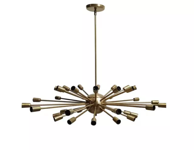 36 Light Mid Century Brass Sputnik chandelier Italian Ceiling light Fixture