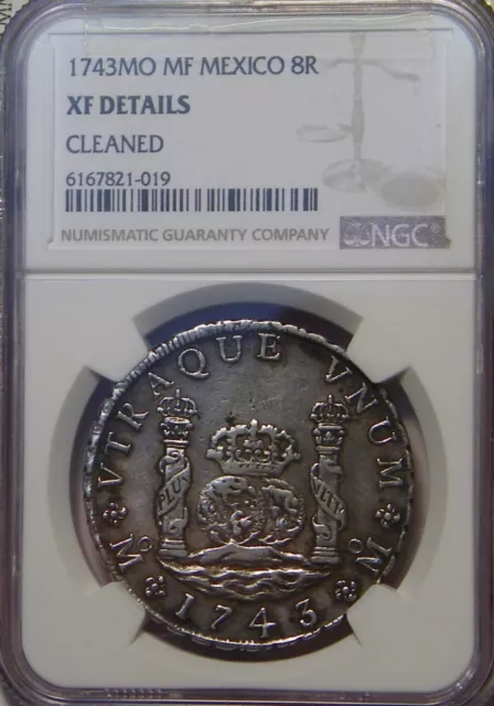 1743 MF NGC XF details (cleaned) Mexican 8 Reales