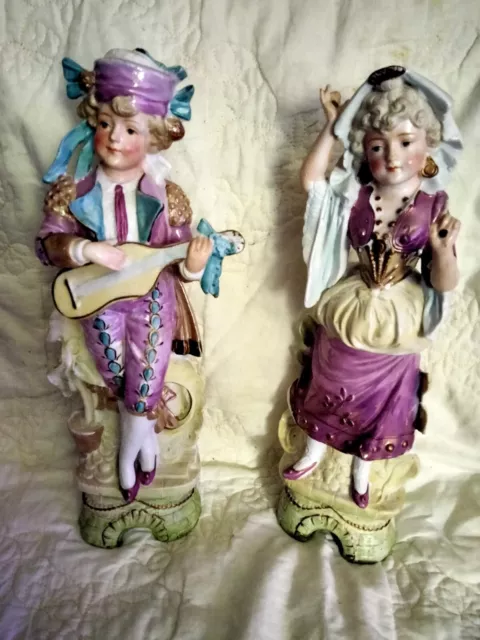 G DEP 7940 Vintage Antique German Bisque Porcelain Couple Figurine PRICE REDUCED