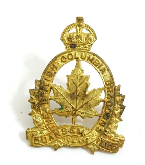 WW2 CANADIAN THE British Columbia Dragoon's cap insignia badge 2" tall