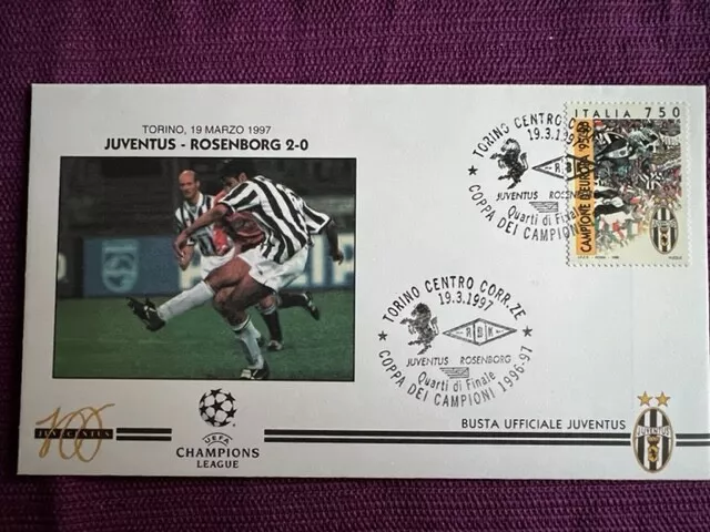 1997 FDC BUSTA Cancelled JUVENTUS-ROSENBORG CHAMPIONS LEAGUE 1996/97