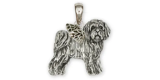 Tibetan Terrier Angel Jewelry Sterling Silver Handmade Tibetan Terrier Pendant