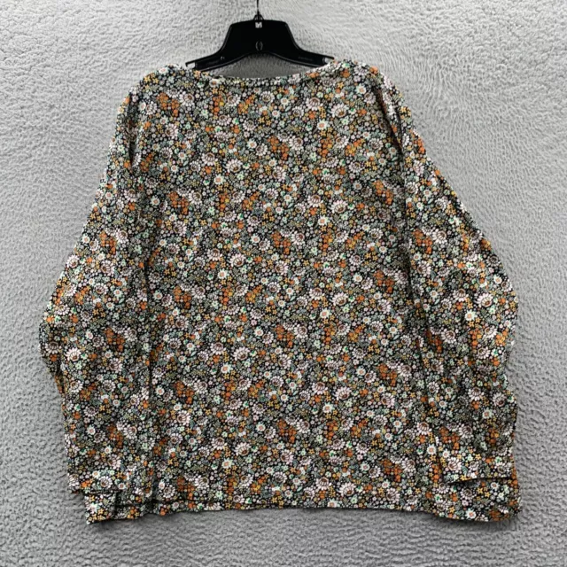 CROFT AND BARROW Blouse Womens 3X Top Floral Long Sleeve Classic Tee 2