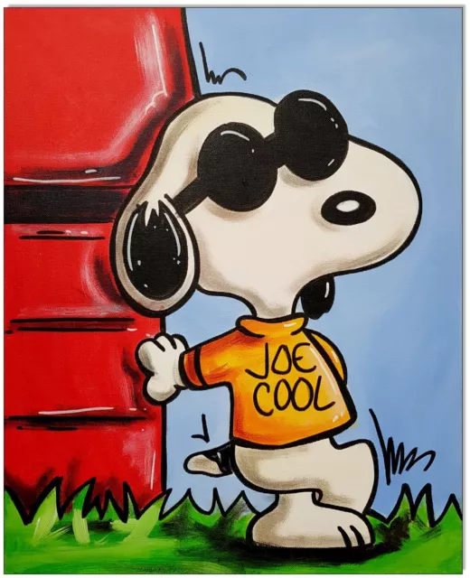 KLAUSEWITZ: ORIGINAL ACRYL GEMÄLDE AUF LEINWAND: SNOOPY JOE COOL/ 40x50 cm