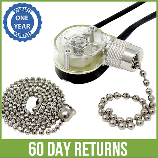 ZE109 2 WIRE Pull Chain Light Switch For Hunter Harbor Breeze Hampton