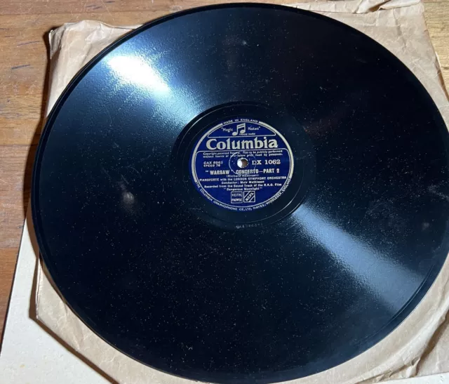 12"-The London Symphony Orchestra - Warsaw Concerto - Columbia-Dx1062- 78 Rpm