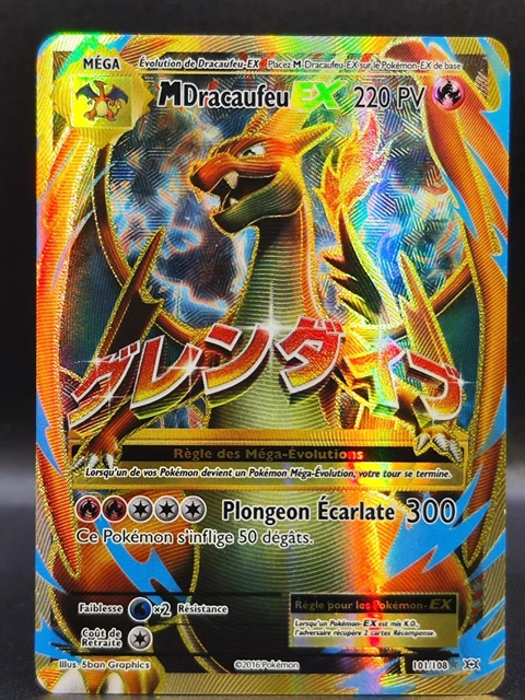 CARTE POK MON MEGA Dracaufeu EX 101 108 XY volutions NM ExC FR 2016 