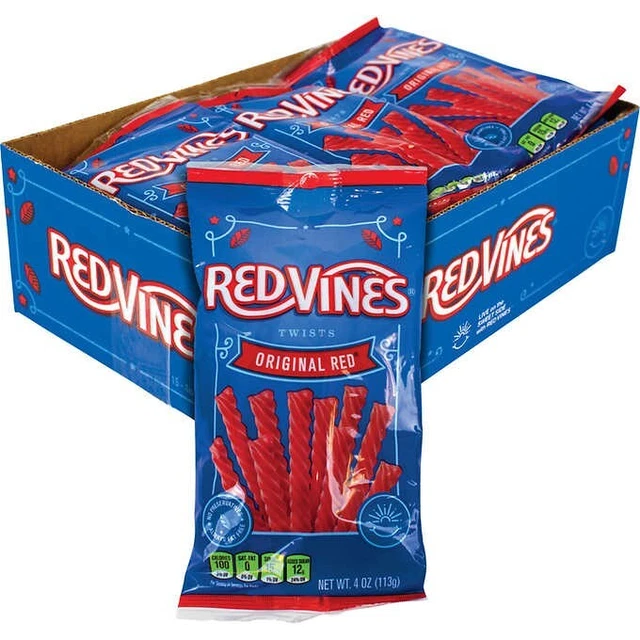 RED VINES TWISTS Original Red Licorice Candy 4 oz Bags 15 ct 26.89