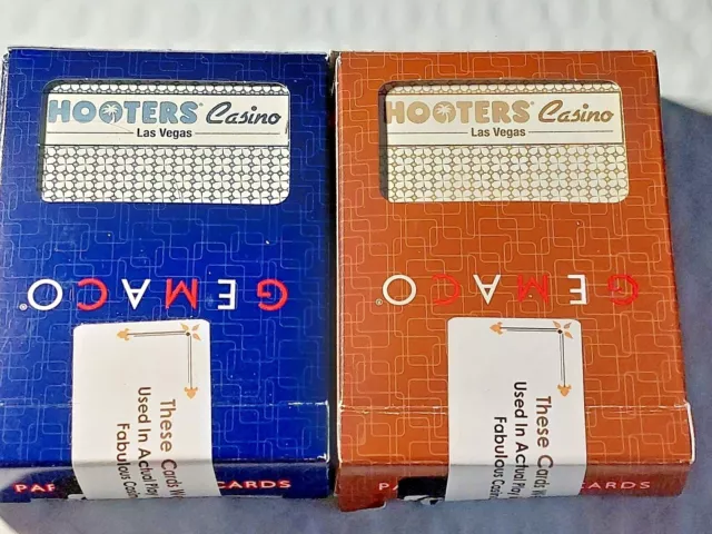 Playing Cards Casino Hooters Casino Las Vegas Used 2-Decks(1-Blue/1-Gold)