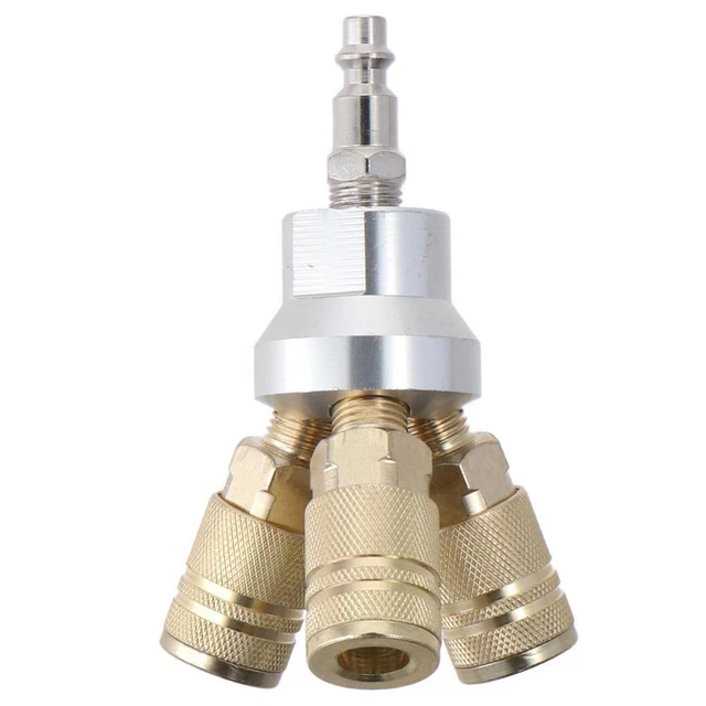 Carbon Steel 1/4NPT Thread Tee Quick Connector Brass Gas Pipe Joint  Worker