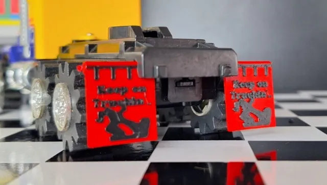 Keep On Truckin' 1 Black w/ Red 3D Print Mudflap for Schaper Stomper Semi Truck
