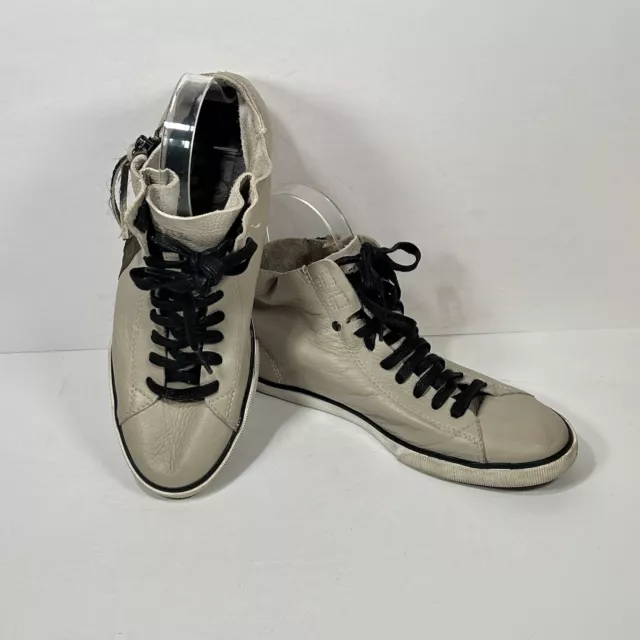 Diesel Leather Hi Top Beach Pit Shoes W Womens US 8.5 EU 39 Gray Grey Sneakers