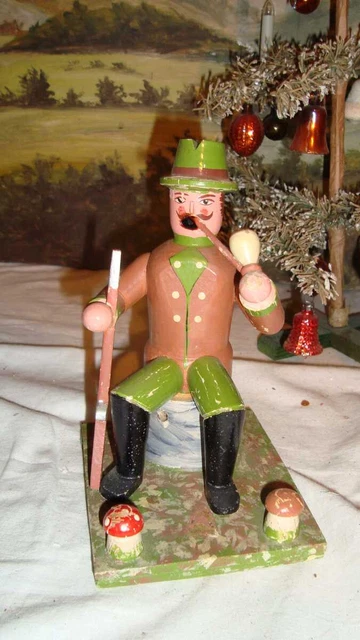 alter   Räuchermann Jäger um 1930 Erzgebirge