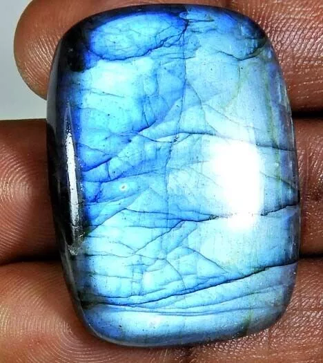 98cts. Natürlicher Labradorit, blauer achteckiger Cabochon, loser...