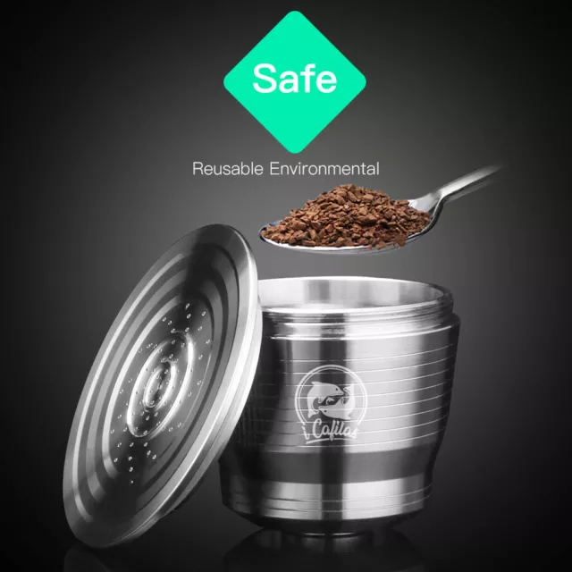 i Cafilas Stainless Steel Refillable Reusable Coffee Capsule Pod for Nespresso #