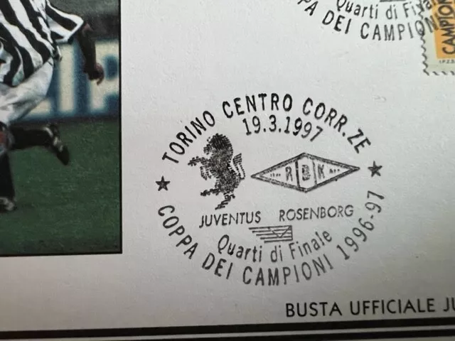 1997 FDC BUSTA Cancelled JUVENTUS-ROSENBORG CHAMPIONS LEAGUE 1996/97 3