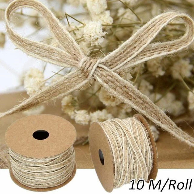 10M/Rolle Jute Rollen Hessische Band mit Spitze Vintage Rustikal Hochzeits Dekor