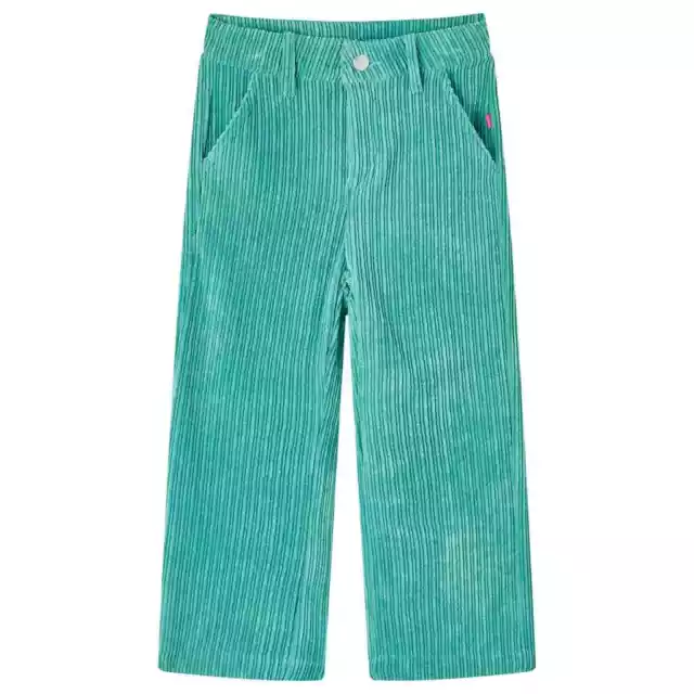 Pantalons pour enfants velours côtelé vert menthe 140 M8V3