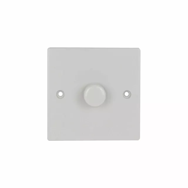 Dimmer Light Brightener White 1 Gang 1 Way Rotary Switch 60W-250W For LED