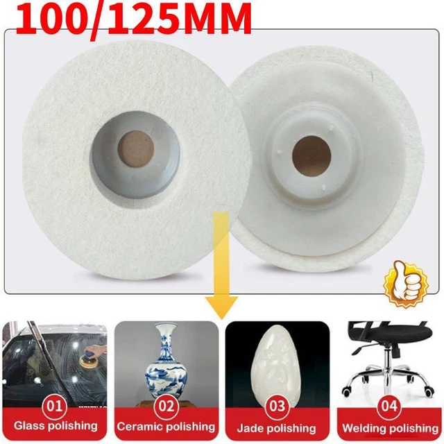 100/125mm 4 Inch Wool Felt Polishing Wheel Buffing Pads Disc for Angle Grinders.