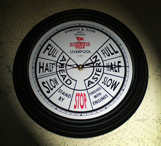 WHITE STAR LINE, RMS Titanic, Ships Telegraph Dial Wall Clock 1912