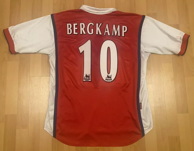 BERGKAMP 10 Arsenal Football Shirt Jersey XL 1998/1999 Nike Home Red JVC Rare