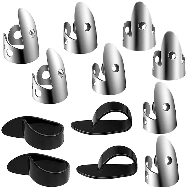 12pcs Adjustable Finger Thumb Picks Set for Guitar Banjo Harp Bass Plectrum Gift