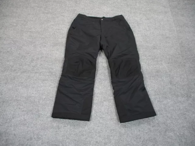 Lands End Snow Pants Womens Large Black Ski Snowboard Adjustable Waist Insulated