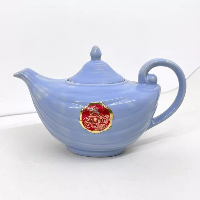 Arthur Wood Vintage Blue Porcelain Teapot, Elegant Traditional Design