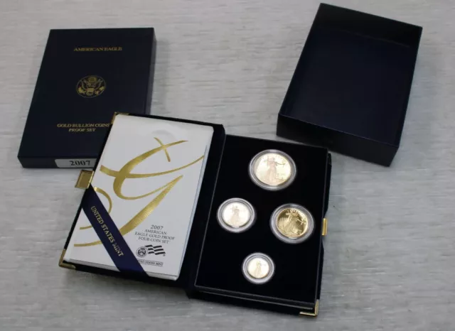 2007-W Proof American Gold Eagle 4-pc. US Mint Set ~ With OGP & COA ~ Fresh Set