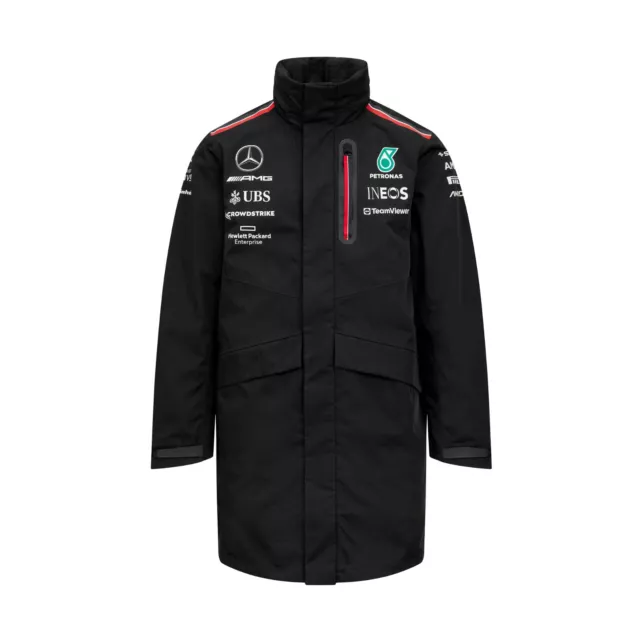 Mercedes AMG Petronas F1 Team Replica Rain Jacket Black 2023 Free UK Shipping
