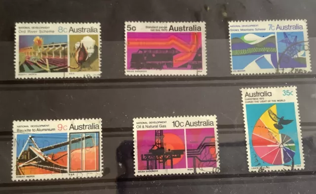 Australia stamps variousbuilding/industrial set of stamps 6 used good condition 