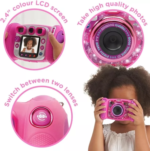 VTech Kidizoom Duo Camera 5.0, Kids 5MP Camera with Colour Display Pink 3