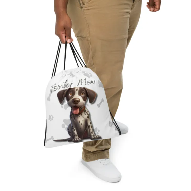 Pointer Mom Drawstring Bag - German Shorthaired Puppy, Durable & Stylish