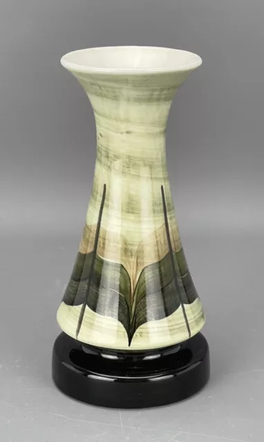Vintage 1970's JERSEY POTTERY Hand Painted FOOTED PEDESTAL VASE - 16.5cm x 8cm 2