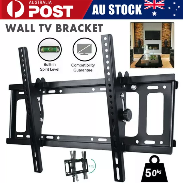 TV Wall Mount Bracket Tilt Slim LCD LED 32 40 42 47 50 55 60 62 65 70 75 inch