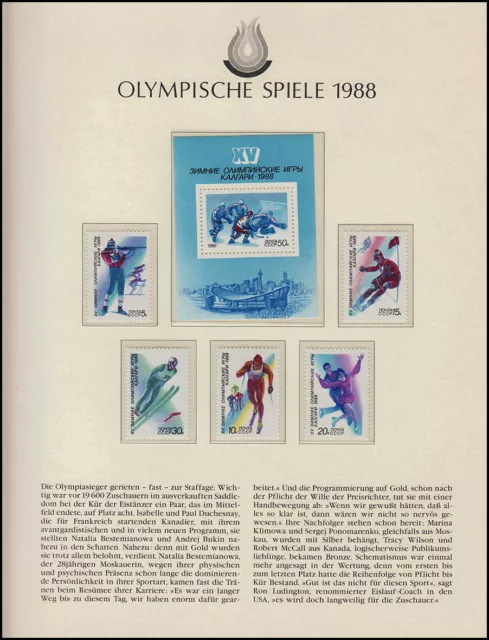 Olympia 1988 Calgary - UdSSR, Block + Satz, Eishockey, Biathlon, Eiskunstlauf **
