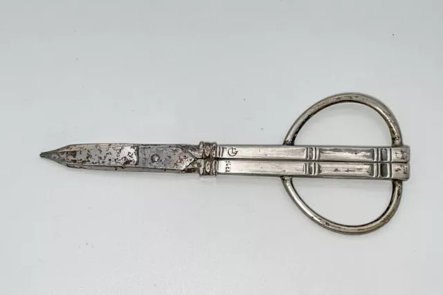Antike Alte Schere Silber, punziert