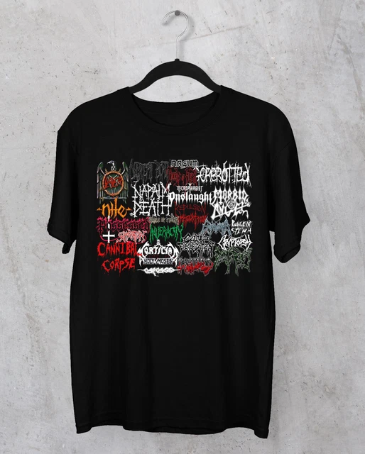 Cannibal Corpse Napalm Death band logo T-shirt Black Cotton S-5XL 2F750