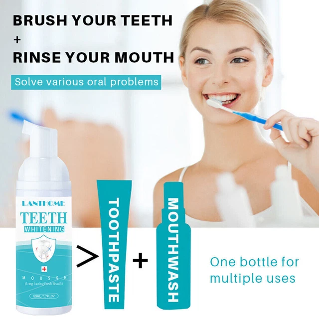 MINT TEETH WHITENING Toothpaste Mousse Stain Removal Foam Baking Soda